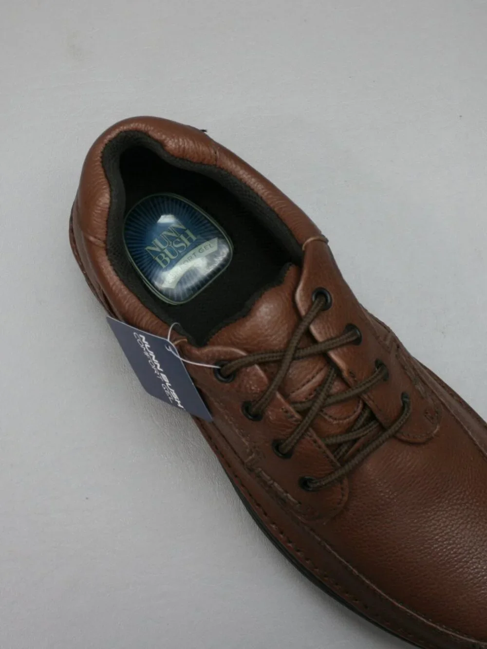 Nunn Bush Men's 12 W Wide Cameron Brown Comfort Gel Moc-toe Dress Shoes 83890-64
